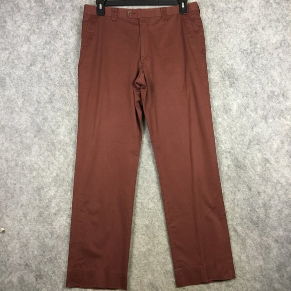 John Varvatos Pants Mens 34x30 Soho Fit Khaki Chino Red Straight Leg Canada Made - Picture 2 of 16